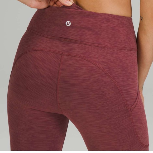 Lululemon High-Rise Tights in Heathered Mulled Wine size 4 Like new - Picture 4 of 6